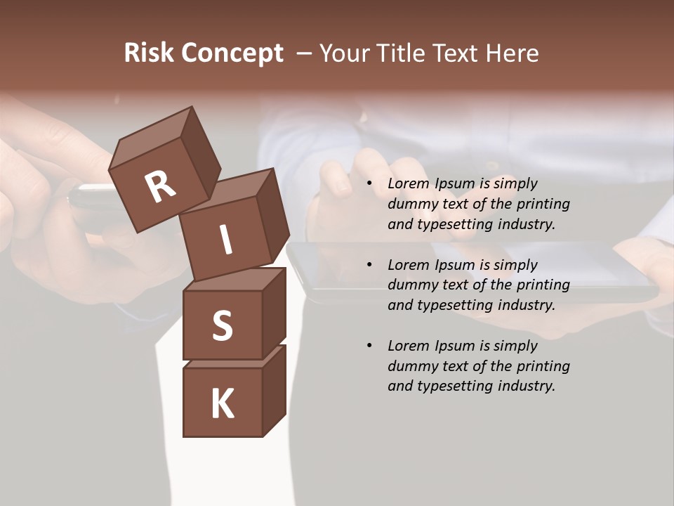 Touchscreen Mobile Holding PowerPoint Template