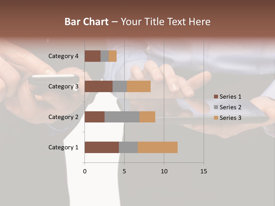 Touchscreen Mobile Holding PowerPoint Template
