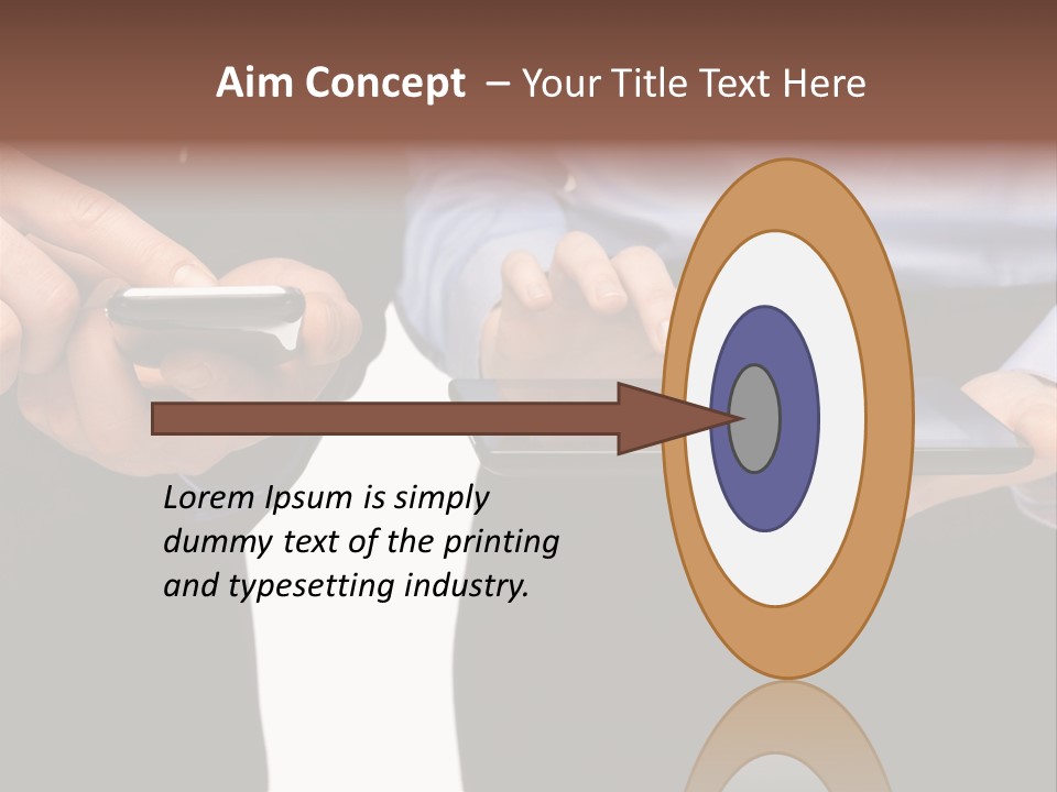 Touchscreen Mobile Holding PowerPoint Template