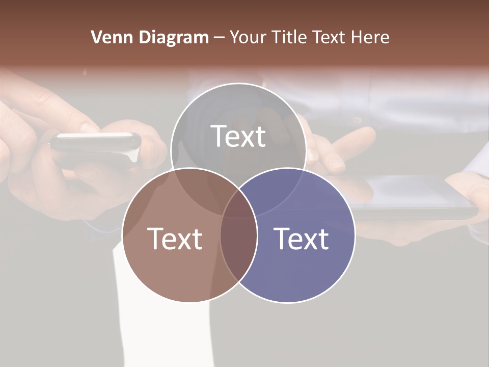 Touchscreen Mobile Holding PowerPoint Template