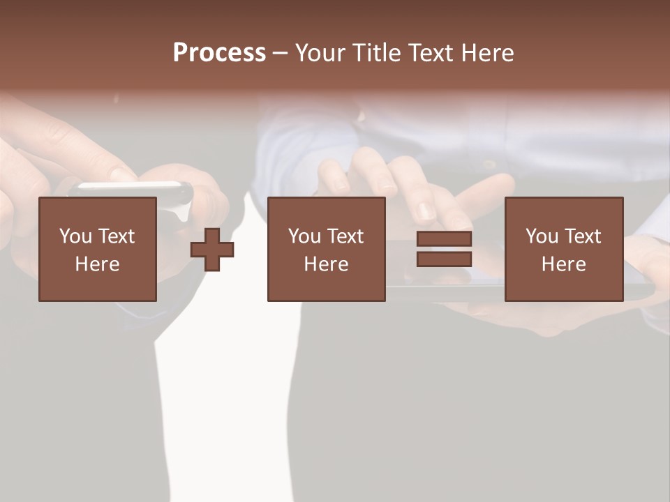 Touchscreen Mobile Holding PowerPoint Template