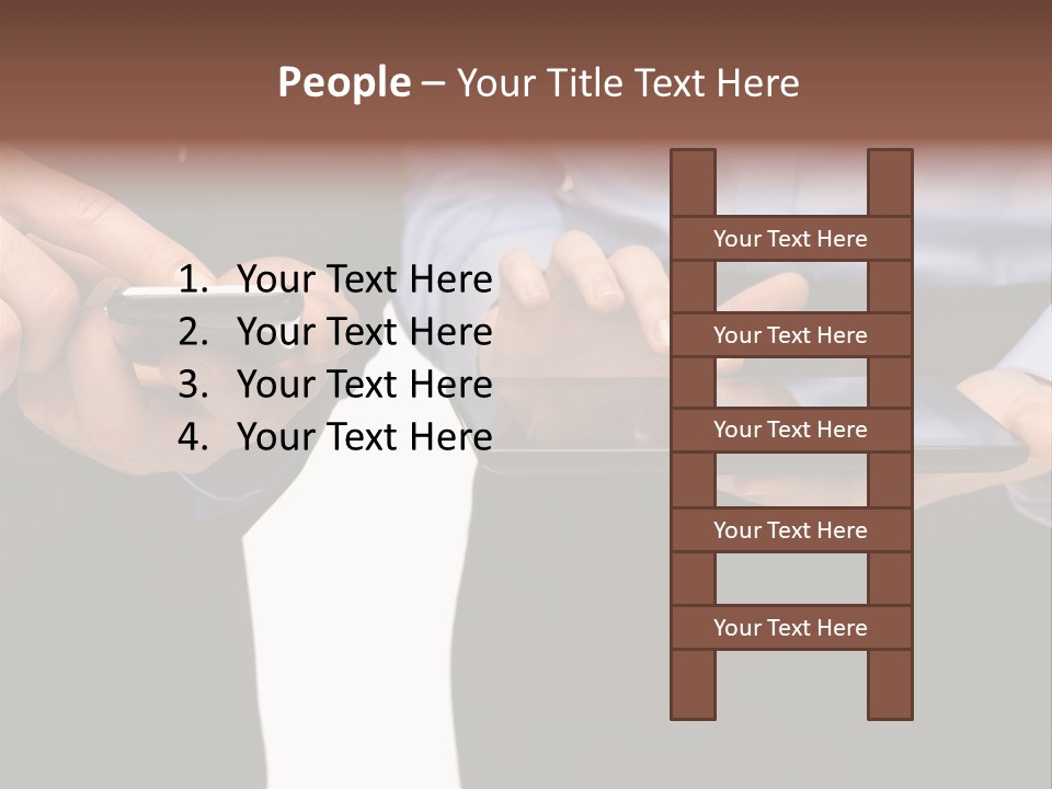 Touchscreen Mobile Holding PowerPoint Template