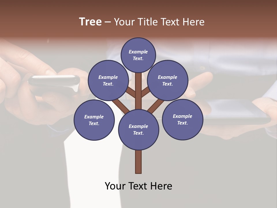 Touchscreen Mobile Holding PowerPoint Template