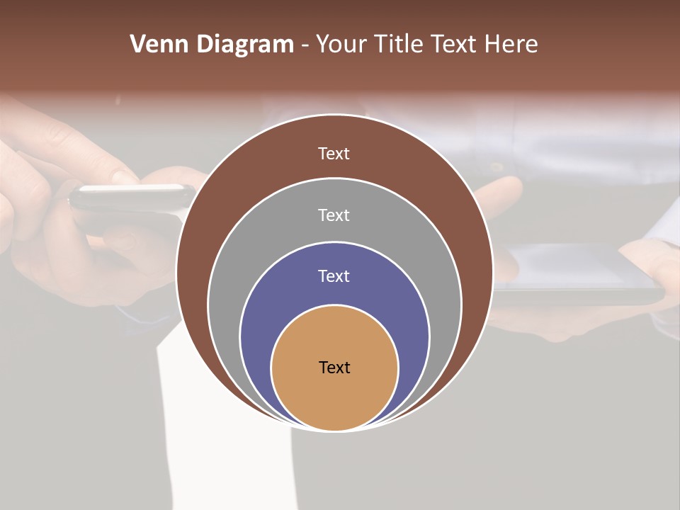 Touchscreen Mobile Holding PowerPoint Template