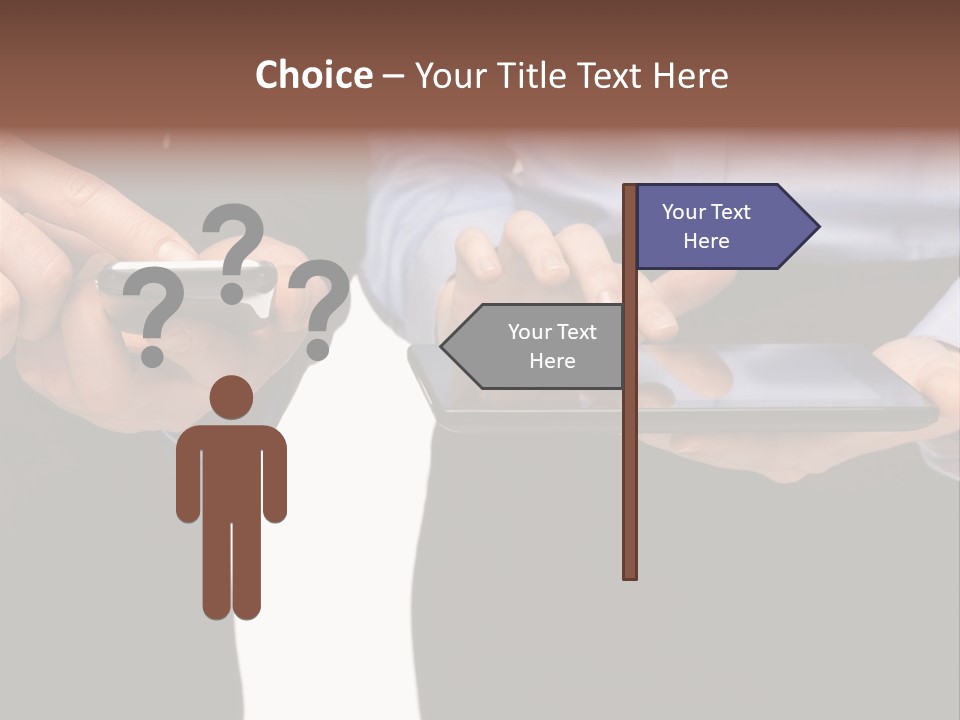 Touchscreen Mobile Holding PowerPoint Template