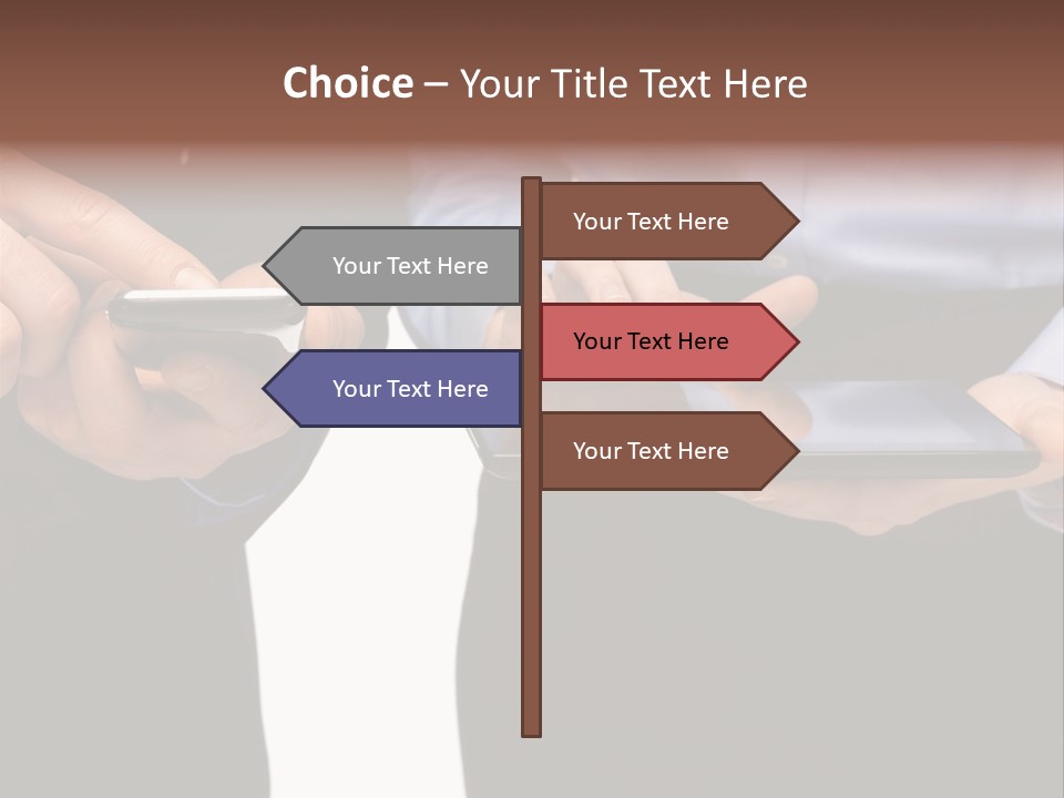 Touchscreen Mobile Holding PowerPoint Template