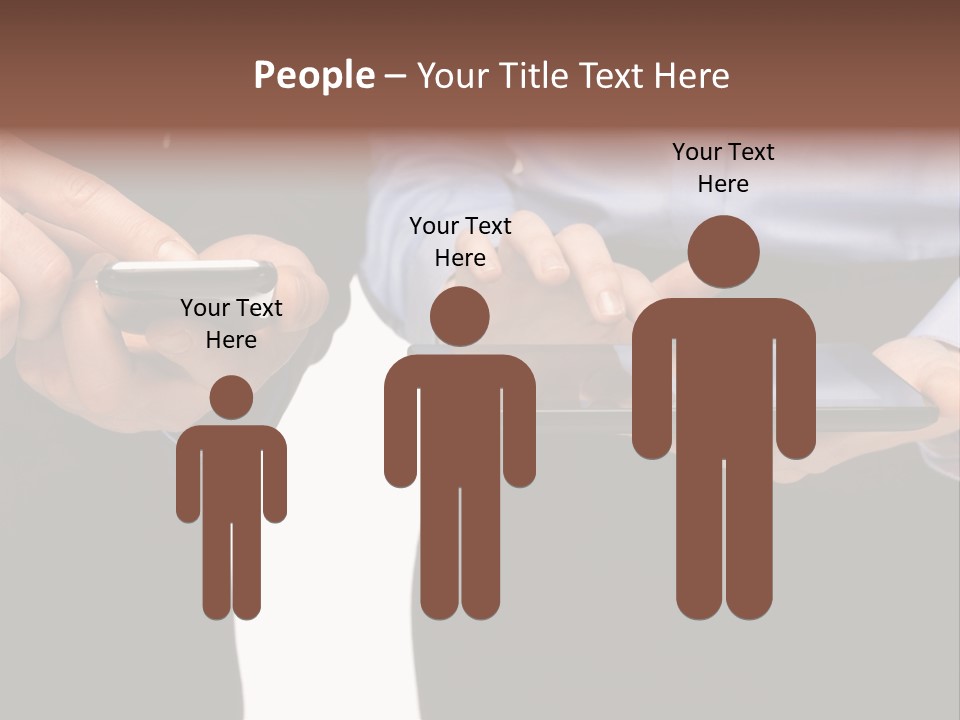 Touchscreen Mobile Holding PowerPoint Template