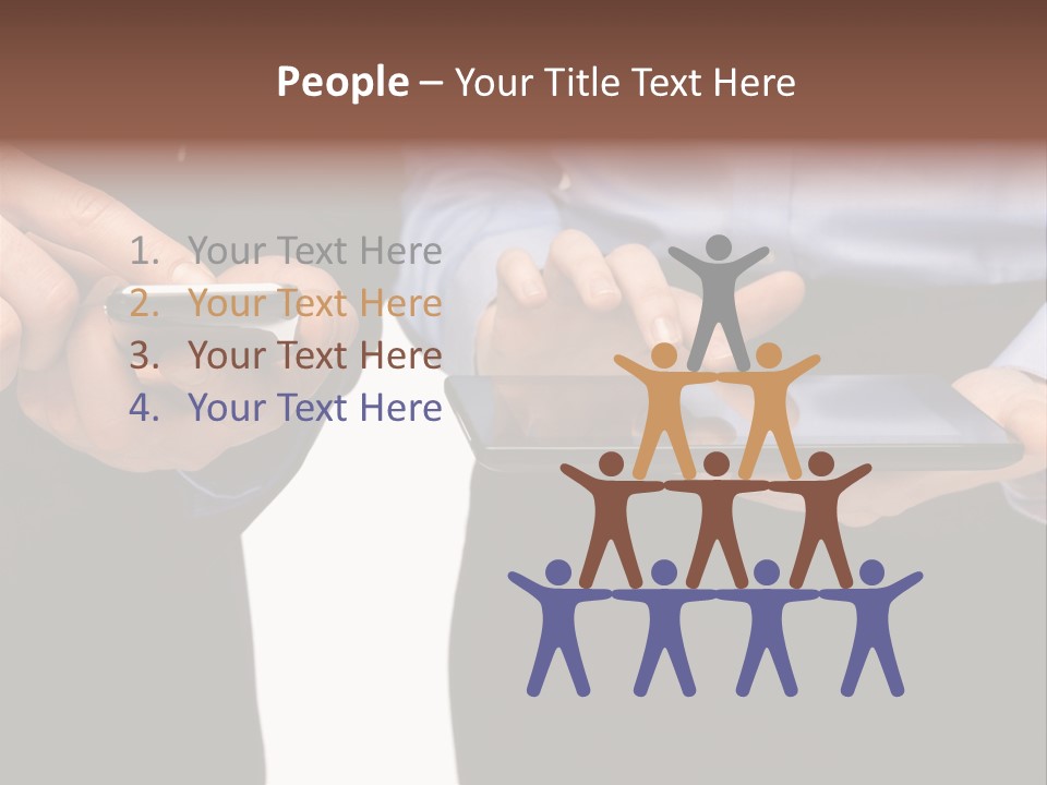 Touchscreen Mobile Holding PowerPoint Template