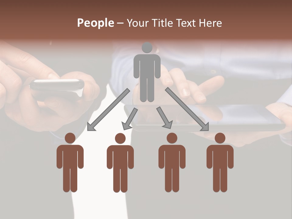 Touchscreen Mobile Holding PowerPoint Template