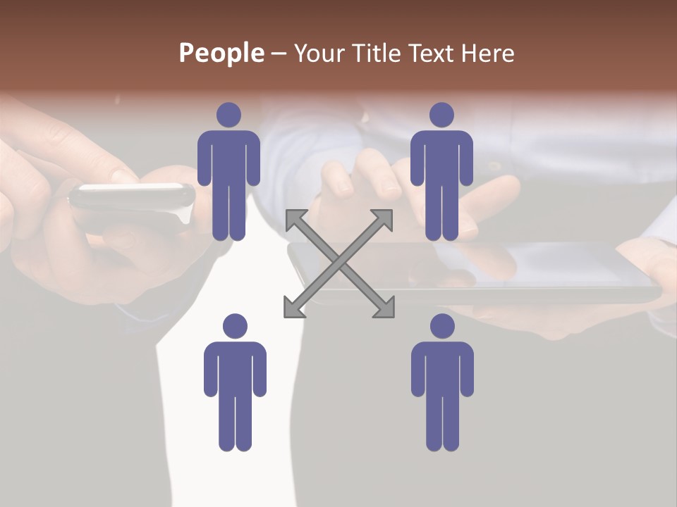 Touchscreen Mobile Holding PowerPoint Template