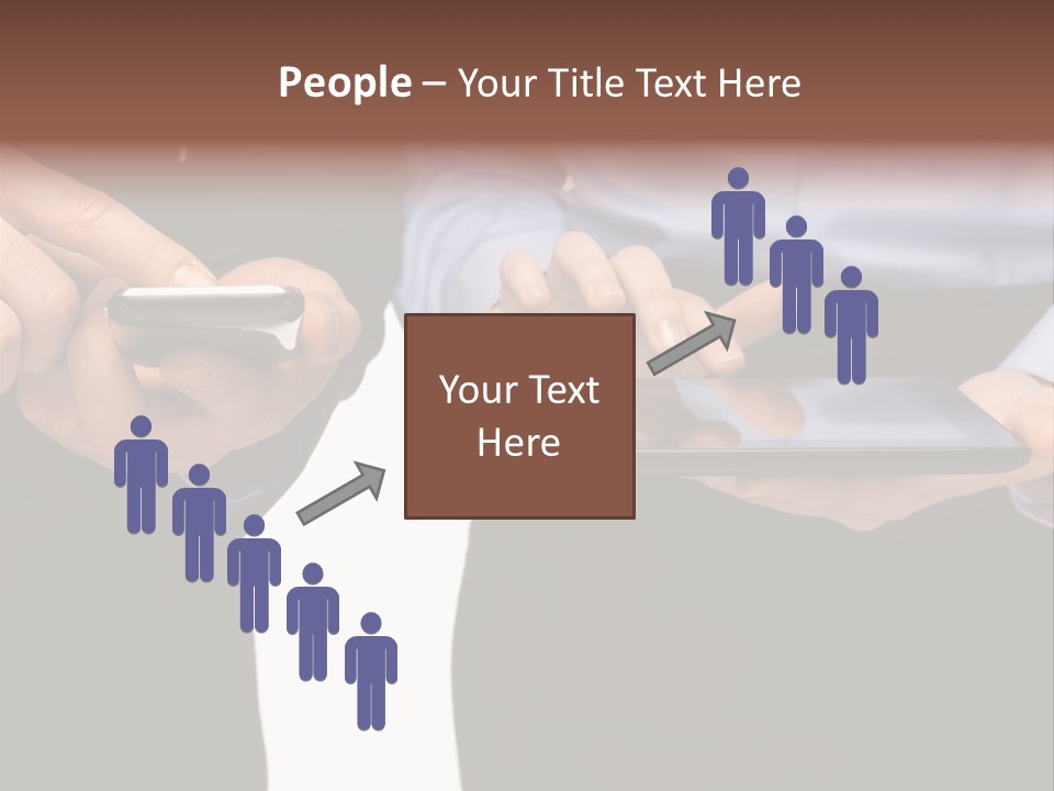Touchscreen Mobile Holding PowerPoint Template