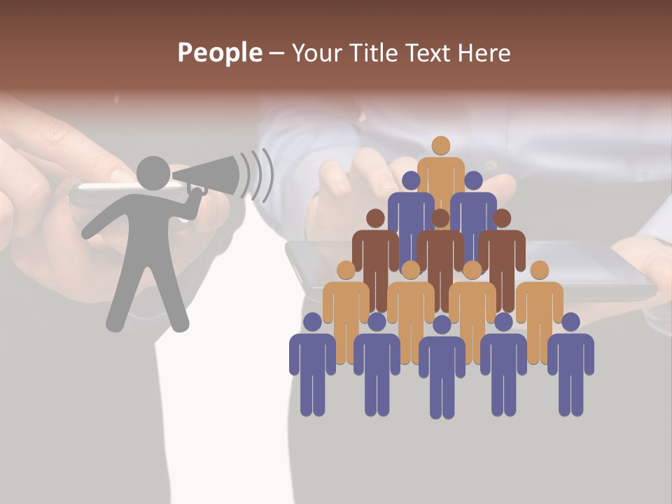 Touchscreen Mobile Holding PowerPoint Template