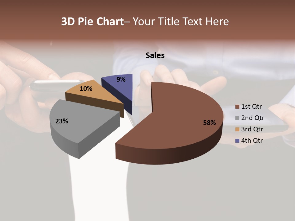 Touchscreen Mobile Holding PowerPoint Template
