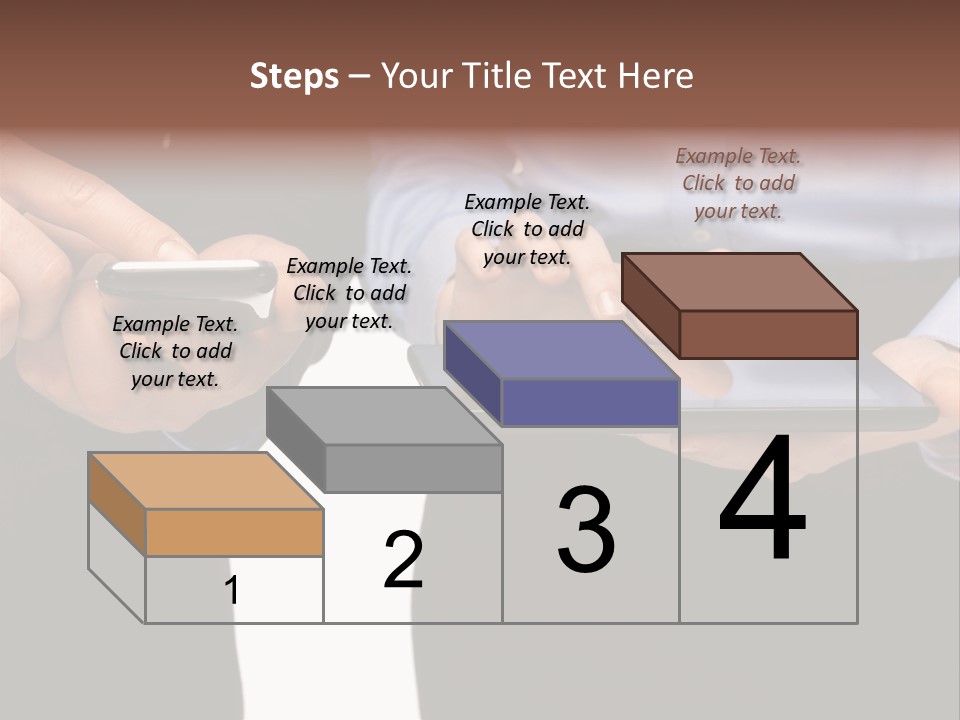 Touchscreen Mobile Holding PowerPoint Template