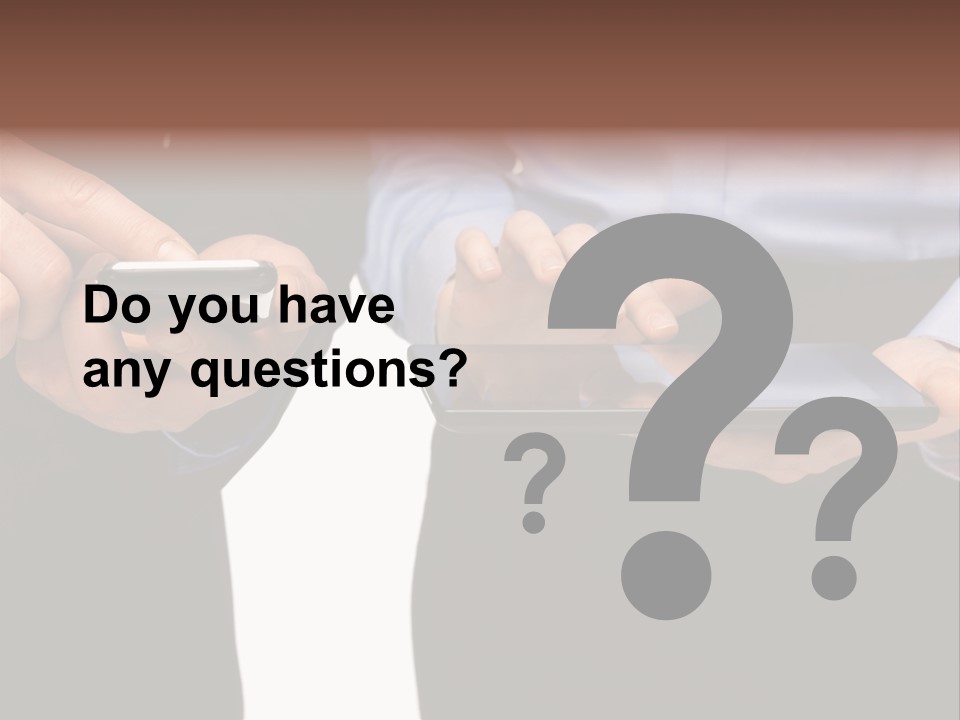 Touchscreen Mobile Holding PowerPoint Template