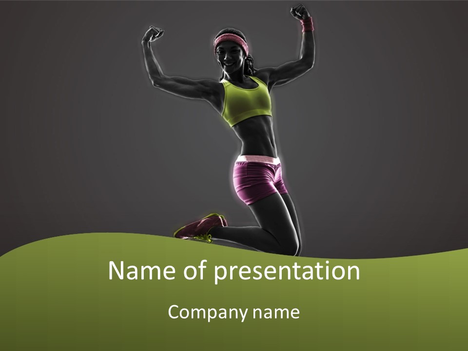 Showing One Woman Energy PowerPoint Template