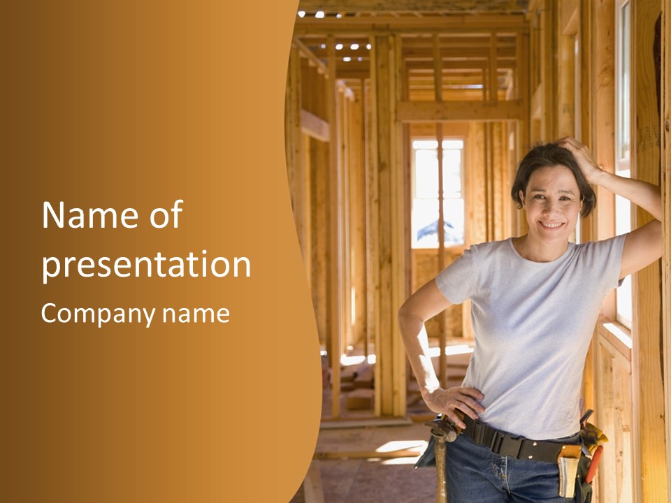 Female Worker Woman PowerPoint Template