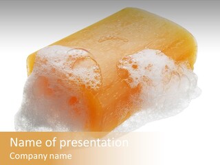 A Piece Of Soap With Bubbles On It PowerPoint Template