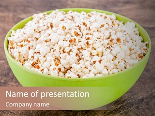 Big Classic Popcorn Glass Bowl PowerPoint Template