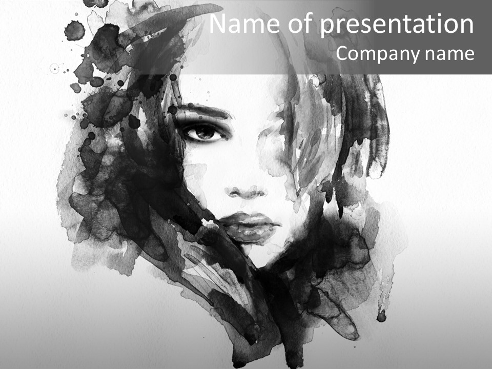 Black And White Glasses Paper PowerPoint Template