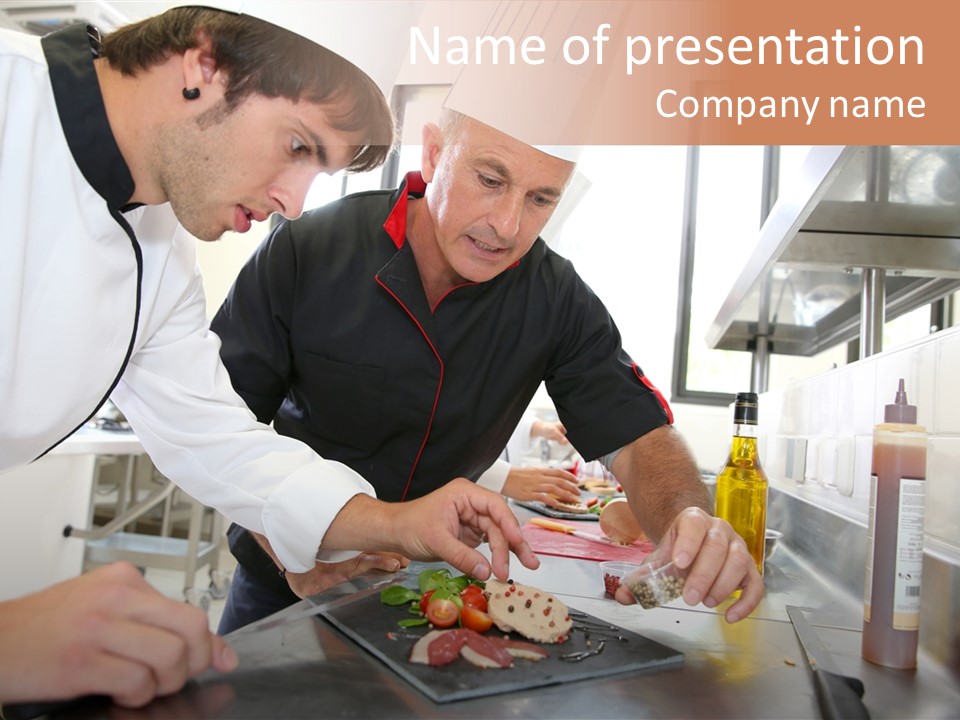 Working Kitchen Gastronomy PowerPoint Template