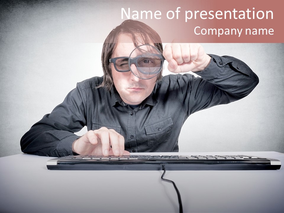 Job Magnifier Obsessive PowerPoint Template