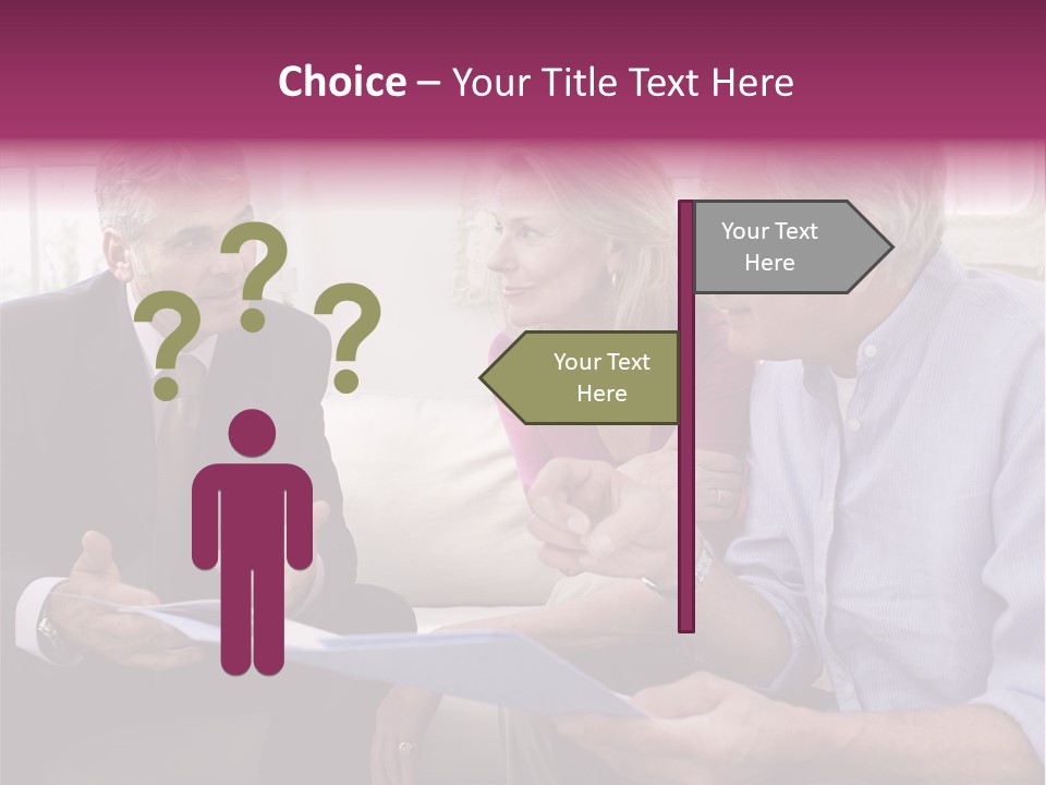 A Group Of People Sitting On A Couch Talking To Each Other PowerPoint Template