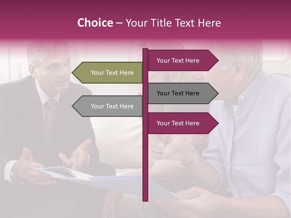 A Group Of People Sitting On A Couch Talking To Each Other PowerPoint Template