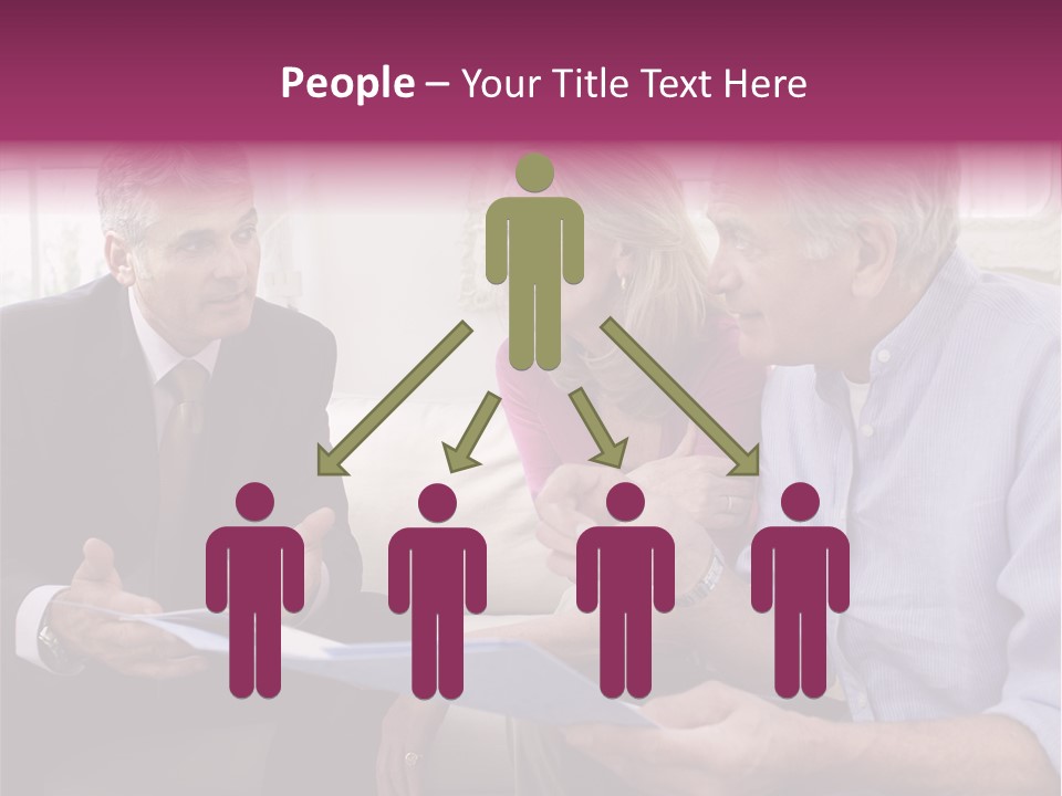 A Group Of People Sitting On A Couch Talking To Each Other PowerPoint Template
