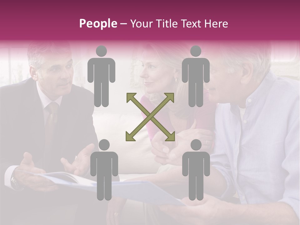 A Group Of People Sitting On A Couch Talking To Each Other PowerPoint Template