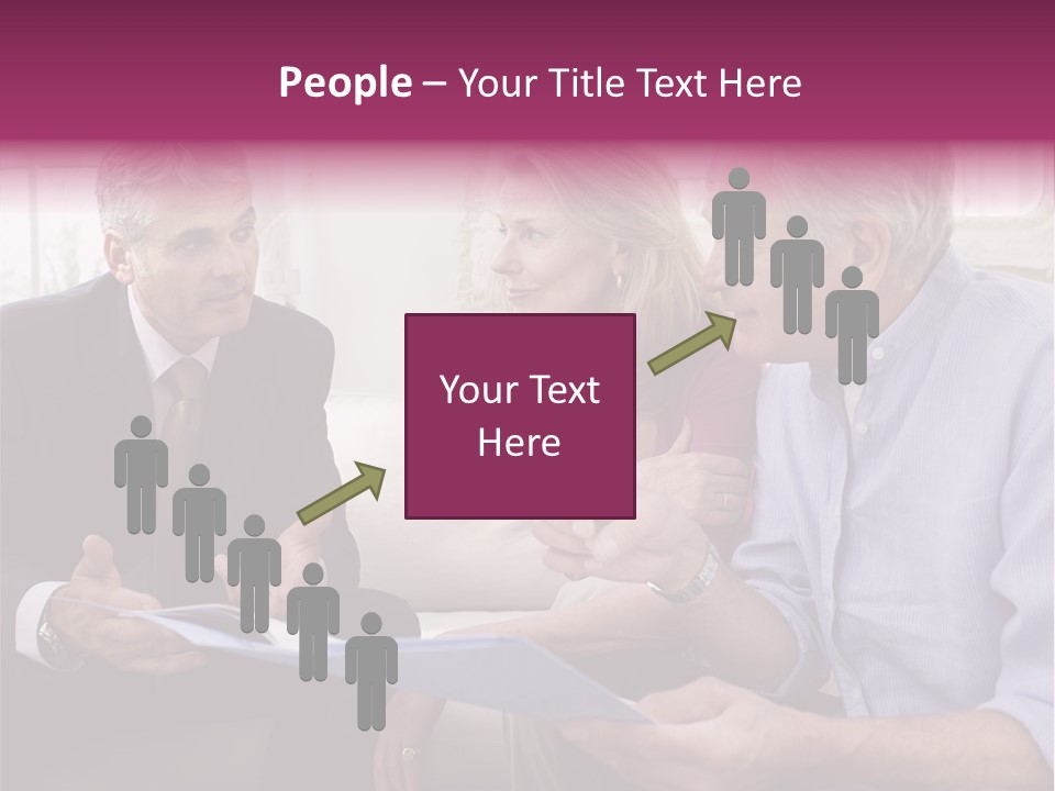 A Group Of People Sitting On A Couch Talking To Each Other PowerPoint Template