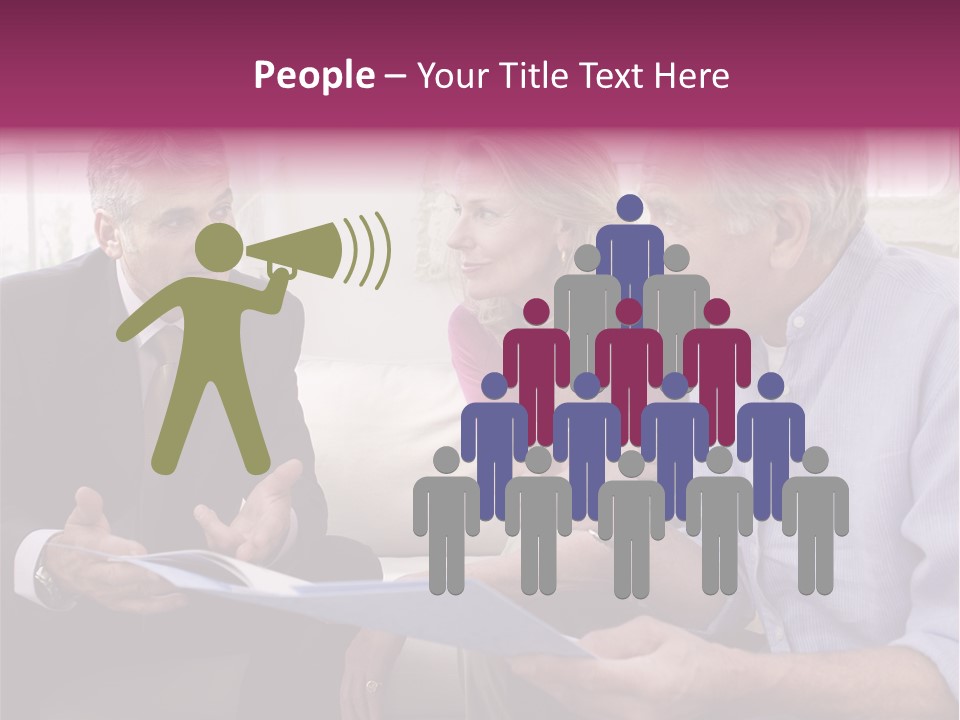 A Group Of People Sitting On A Couch Talking To Each Other PowerPoint Template