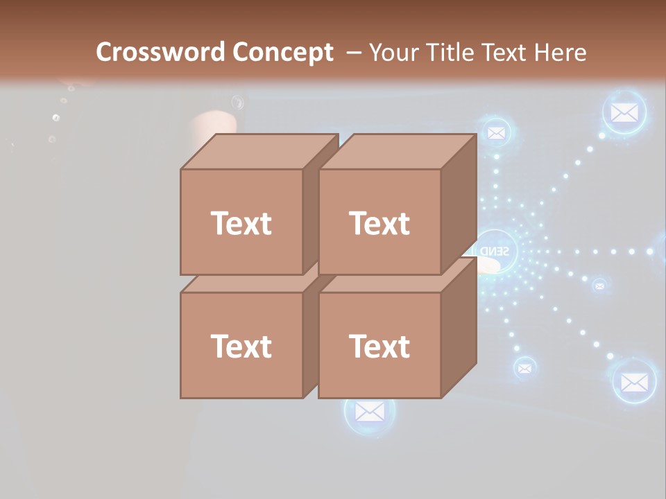 A Woman Holding Out Her Hand With Email Icons Coming Out Of It PowerPoint Template
