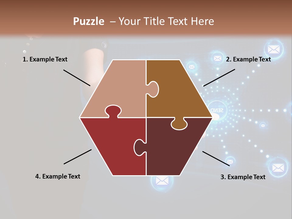 A Woman Holding Out Her Hand With Email Icons Coming Out Of It PowerPoint Template