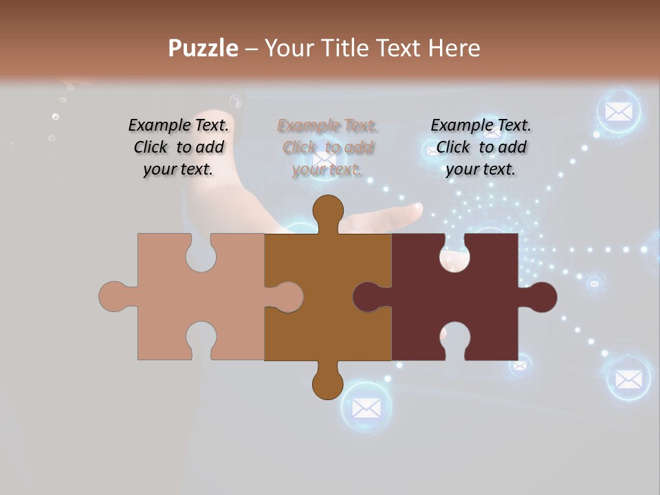 A Woman Holding Out Her Hand With Email Icons Coming Out Of It PowerPoint Template