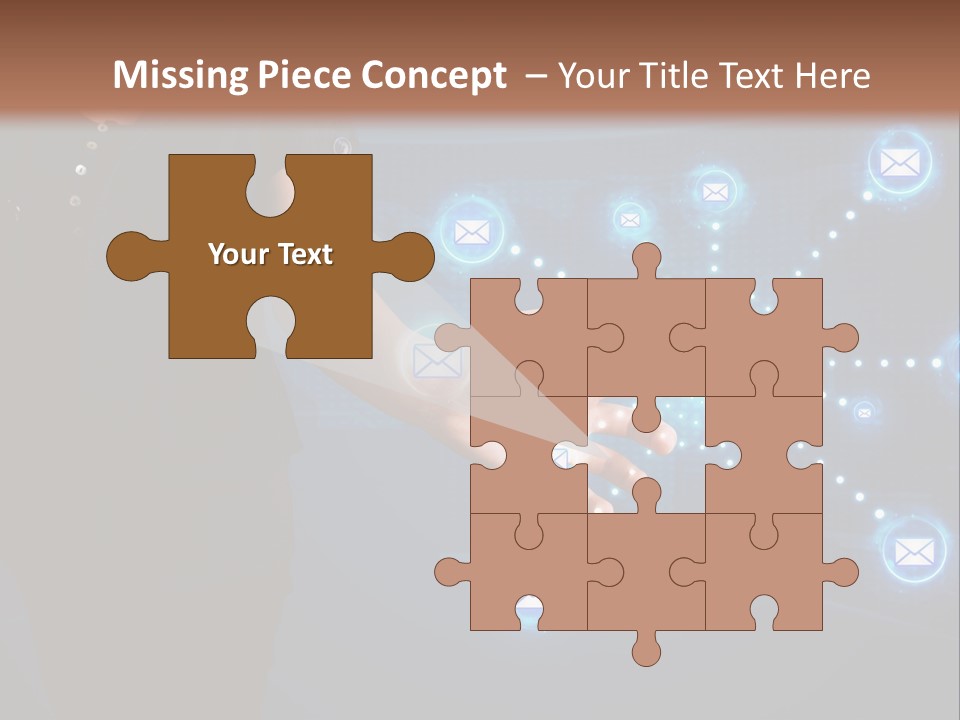 A Woman Holding Out Her Hand With Email Icons Coming Out Of It PowerPoint Template