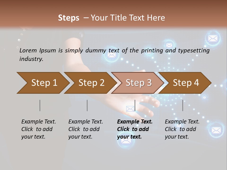 A Woman Holding Out Her Hand With Email Icons Coming Out Of It PowerPoint Template