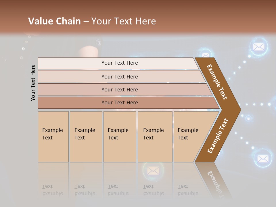 A Woman Holding Out Her Hand With Email Icons Coming Out Of It PowerPoint Template