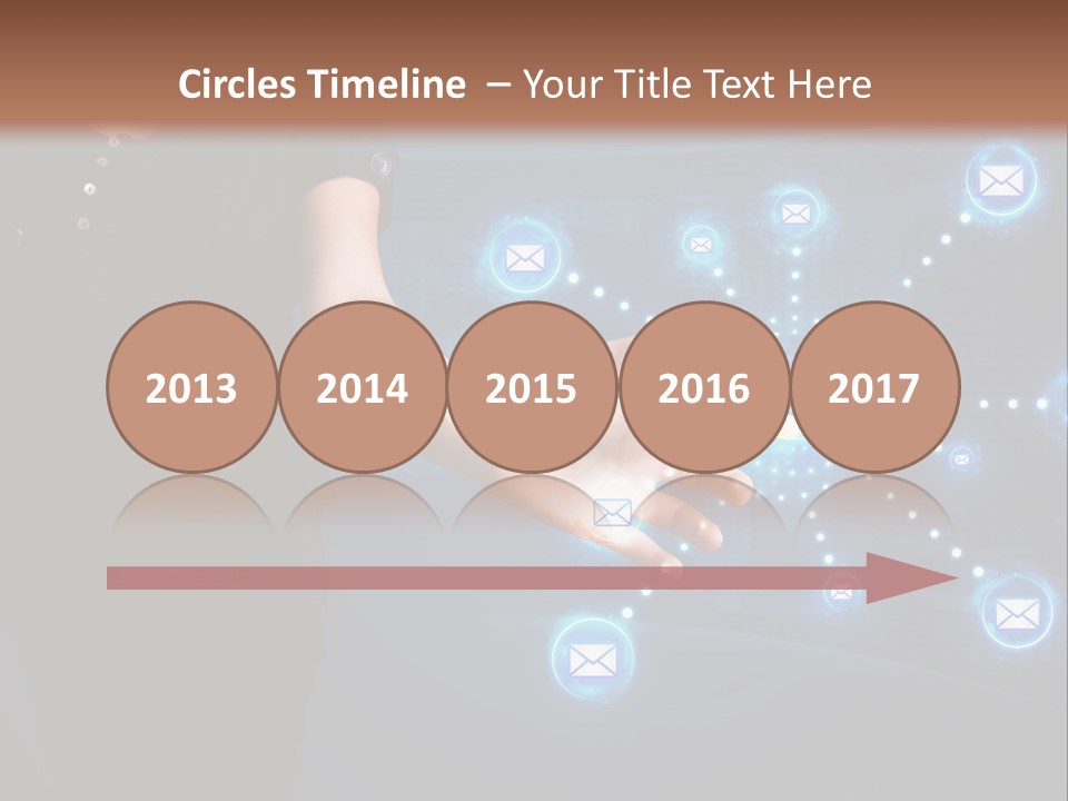 A Woman Holding Out Her Hand With Email Icons Coming Out Of It PowerPoint Template