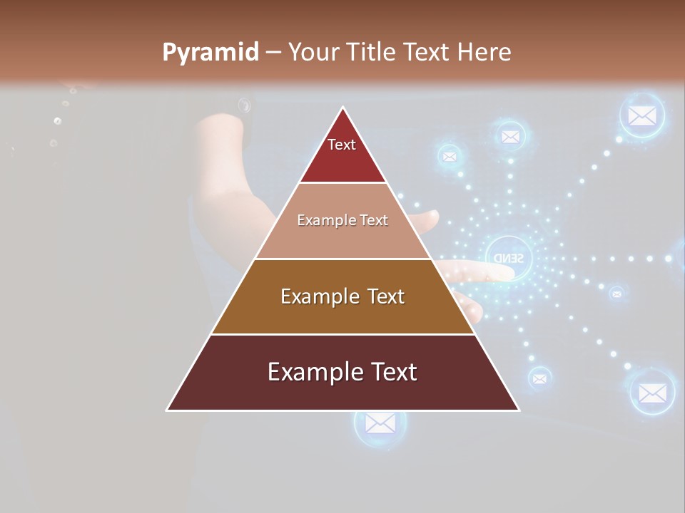 A Woman Holding Out Her Hand With Email Icons Coming Out Of It PowerPoint Template