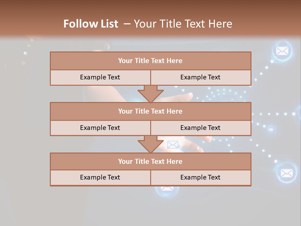 A Woman Holding Out Her Hand With Email Icons Coming Out Of It PowerPoint Template
