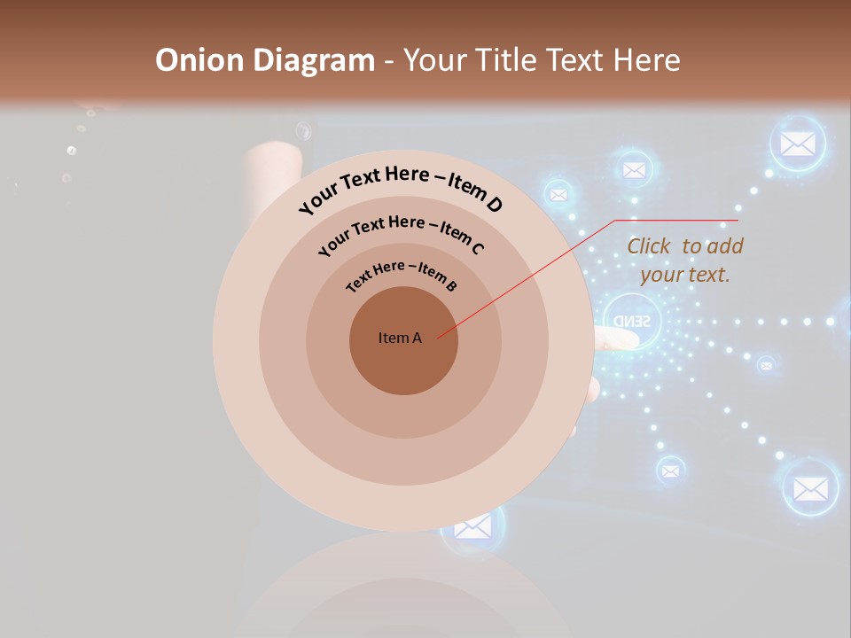 A Woman Holding Out Her Hand With Email Icons Coming Out Of It PowerPoint Template