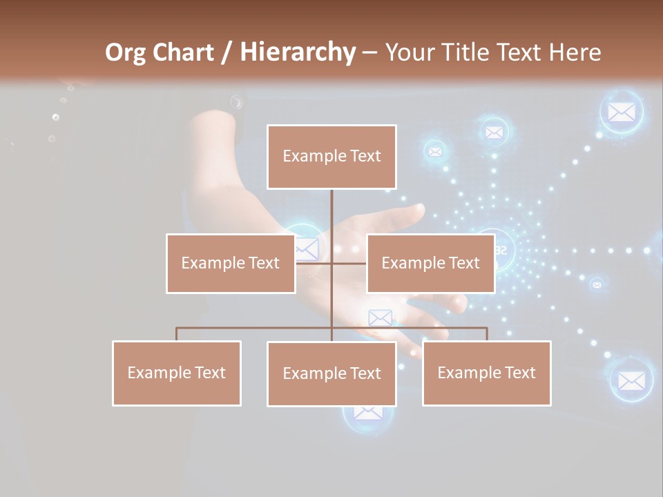 A Woman Holding Out Her Hand With Email Icons Coming Out Of It PowerPoint Template