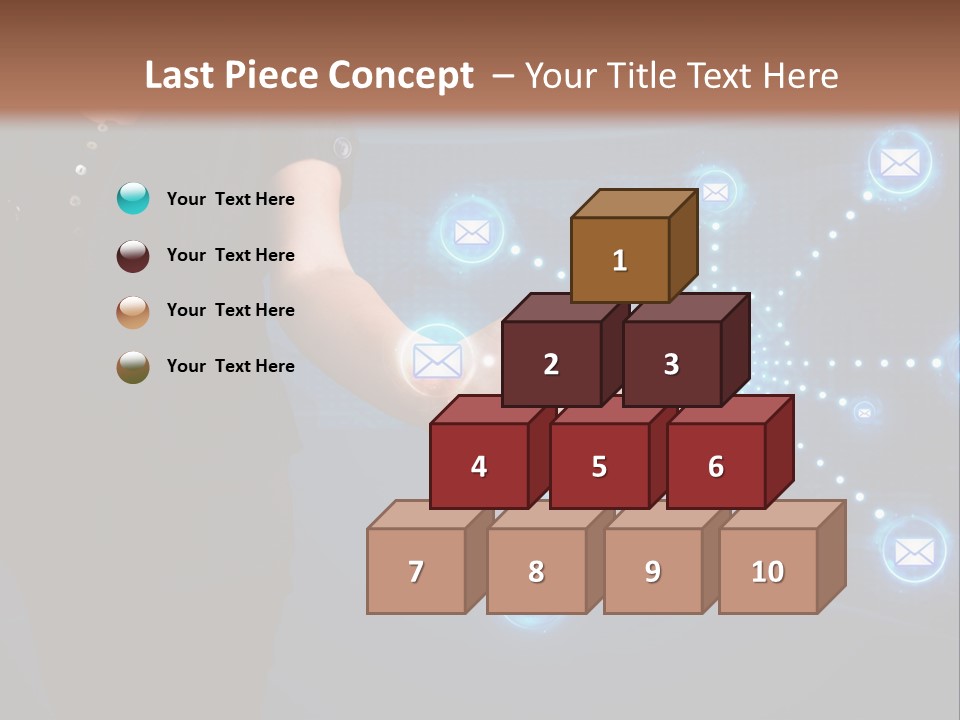 A Woman Holding Out Her Hand With Email Icons Coming Out Of It PowerPoint Template