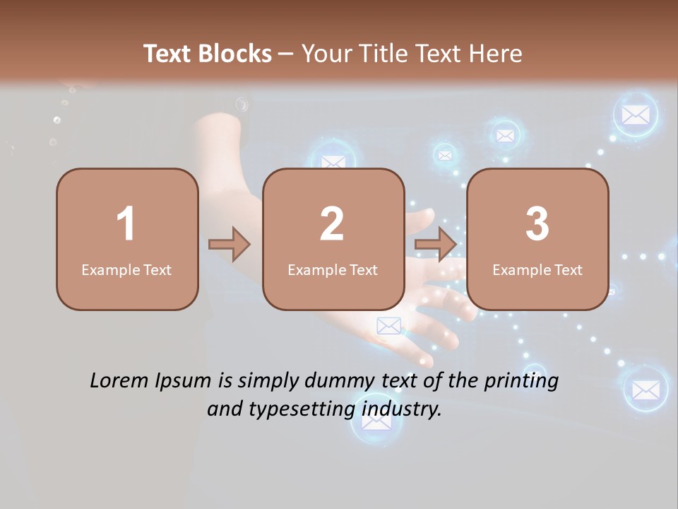 A Woman Holding Out Her Hand With Email Icons Coming Out Of It PowerPoint Template