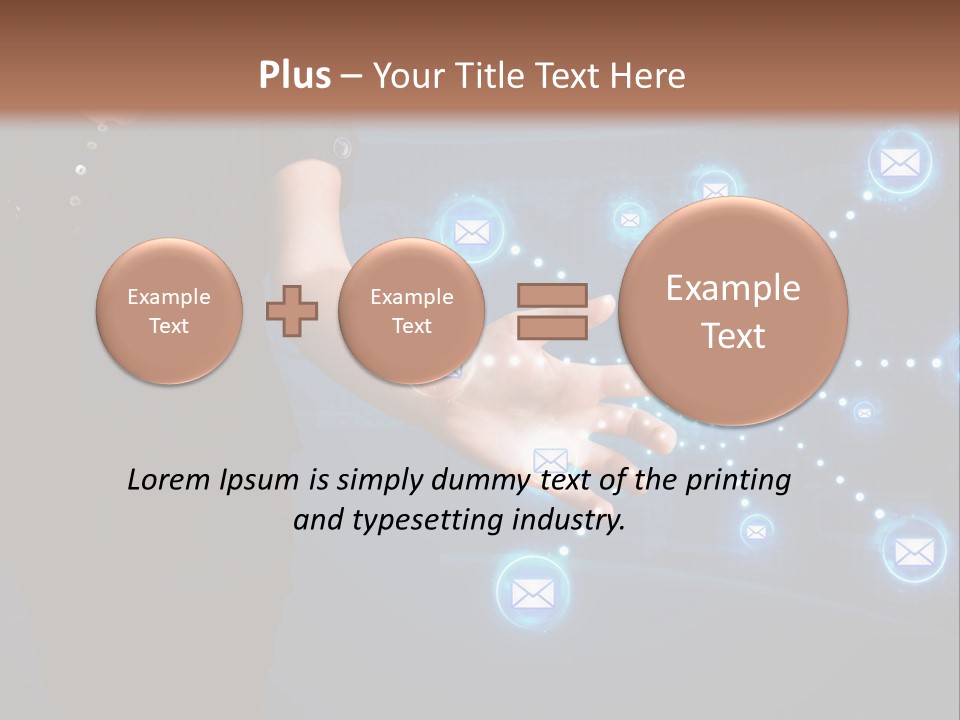 A Woman Holding Out Her Hand With Email Icons Coming Out Of It PowerPoint Template