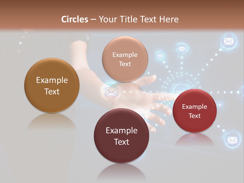 A Woman Holding Out Her Hand With Email Icons Coming Out Of It PowerPoint Template