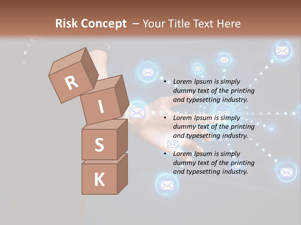 A Woman Holding Out Her Hand With Email Icons Coming Out Of It PowerPoint Template