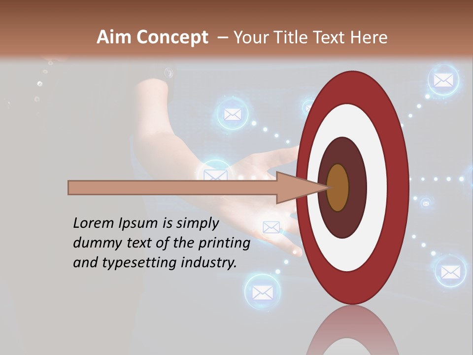 A Woman Holding Out Her Hand With Email Icons Coming Out Of It PowerPoint Template