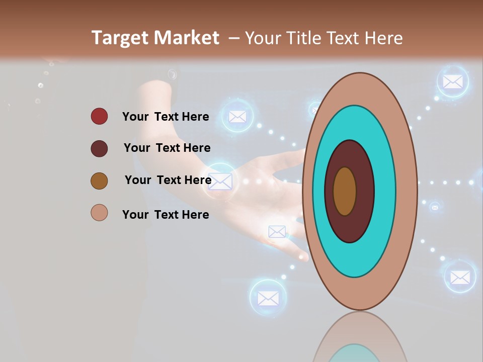 A Woman Holding Out Her Hand With Email Icons Coming Out Of It PowerPoint Template